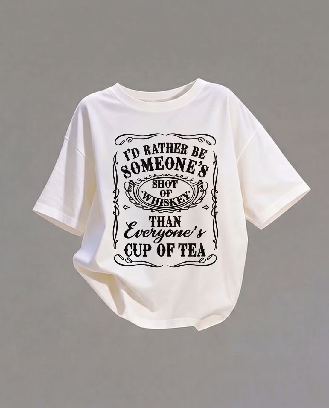 Product photo of the cream oversized tee